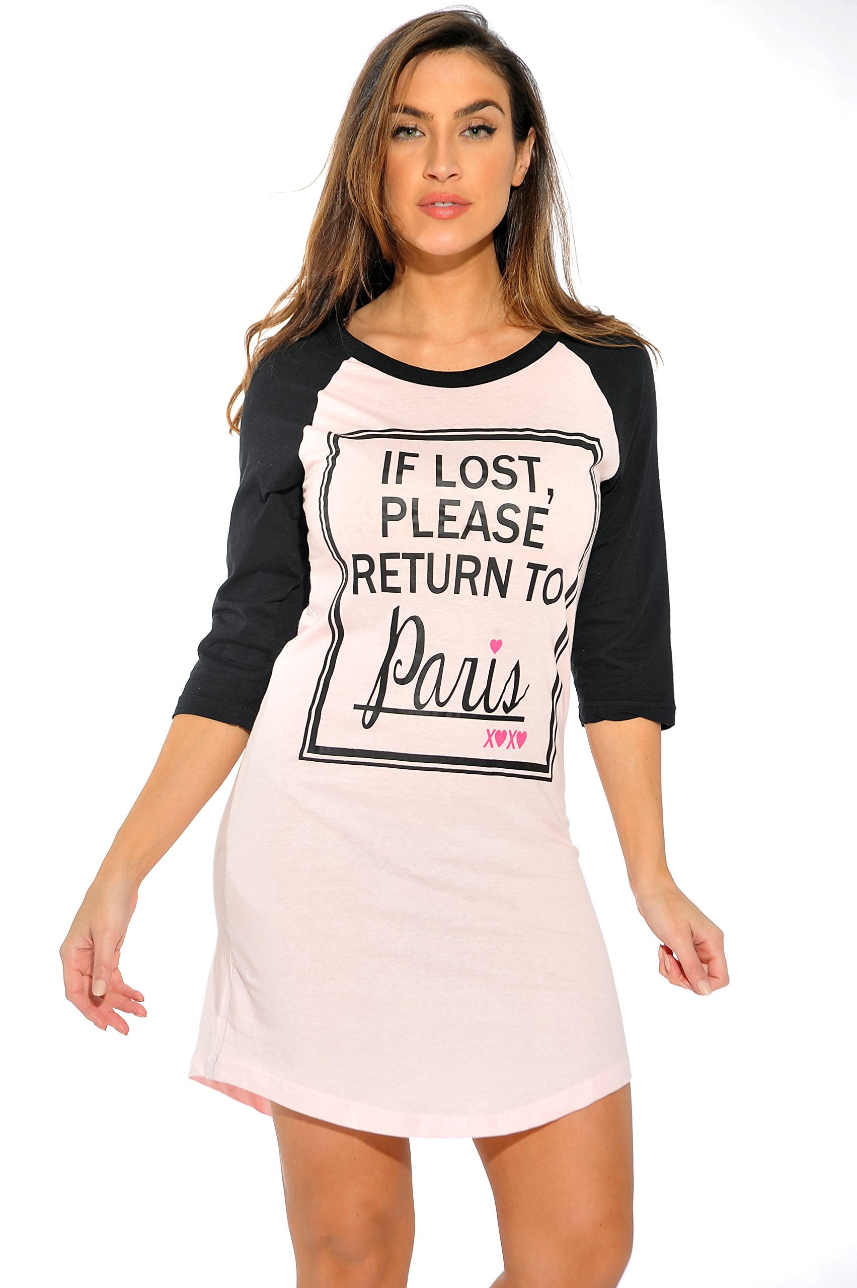 Just Love 100 Cotton Sleep Dress for Women Baseball Sleeve
