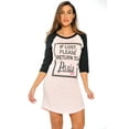 thumbnail image 1 of Just Love 100% Cotton Sleep Dress for Women Baseball Sleeve Nightshirt (Pink - Please Return to Paris, Medium), 1 of 2