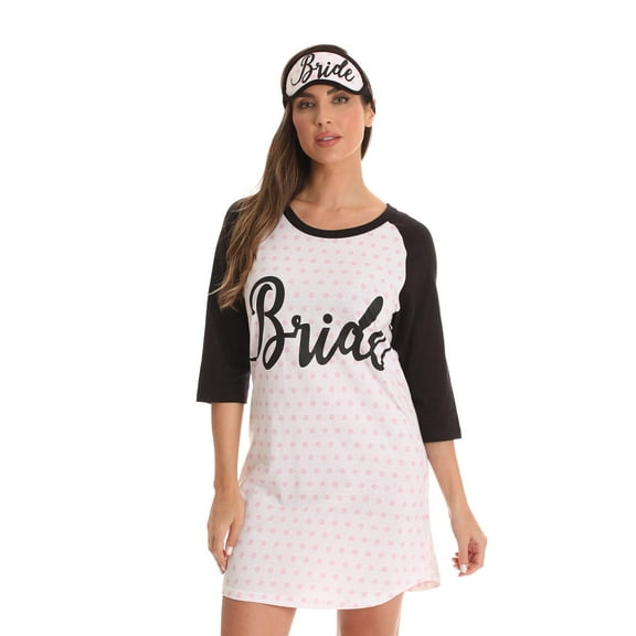 Just Love 100% Cotton Sleep Dress for Women Baseball Sleeve Nightshirt