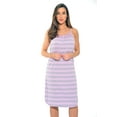 thumbnail image 1 of Just Love 100% Cotton Spaghetti Strap Stripe Womens Nightgown with Lace Trim (Lilac Stripe, Medium), 1 of 2