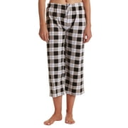 Just Love 100% Cotton Women Pajama Capri Pants Sleepwear (Black, Small)