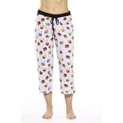 Just Love 100% Cotton Women Pajama Capri Pants Sleepwear (Cupcake Dots - Grey, X-large)