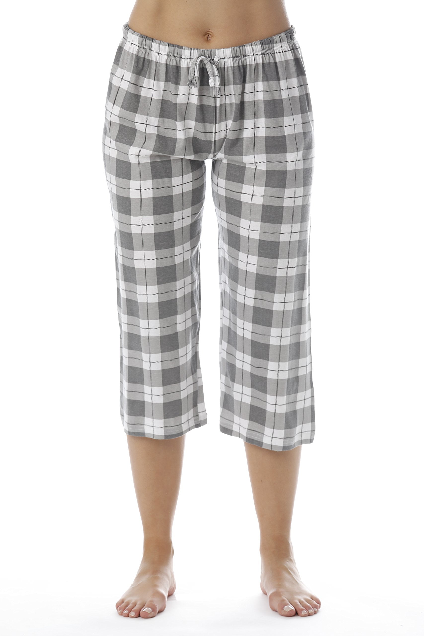 Just Love 100% Cotton Women Pajama Capri Pants Sleepwear (Grey, Small)