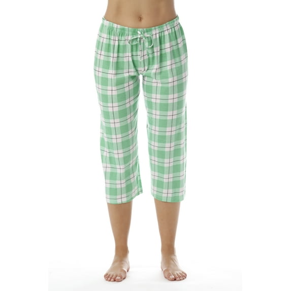Just Love 100% Cotton Women Pajama Capri Pants Sleepwear (Mint, 2X)