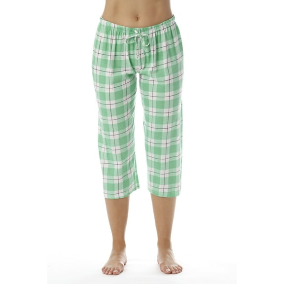Just Love 100% Cotton Women Pajama Capri Pants Sleepwear (Mint, 3X)