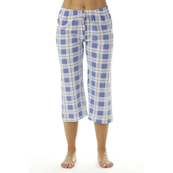 Just Love 100% Cotton Women Pajama Capri Pants Sleepwear (Periwinkle, Small)