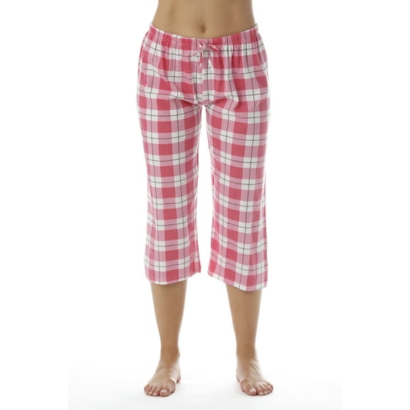 Just Love 100% Cotton Women Pajama Capri Pants Sleepwear (Pink, Medium)