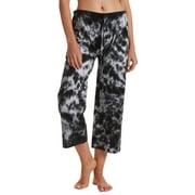 Just Love 100% Cotton Women Pajama Capri Pants Sleepwear (Tie Dye Black and White, Small)