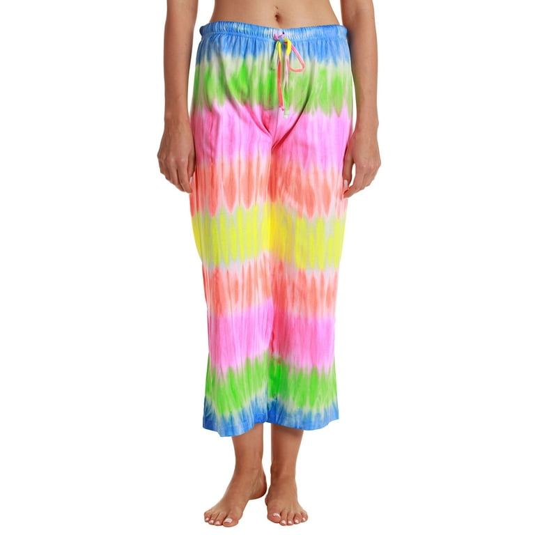 Just Love 100% Cotton Women Pajama Capri Pants Sleepwear (Tie Dye