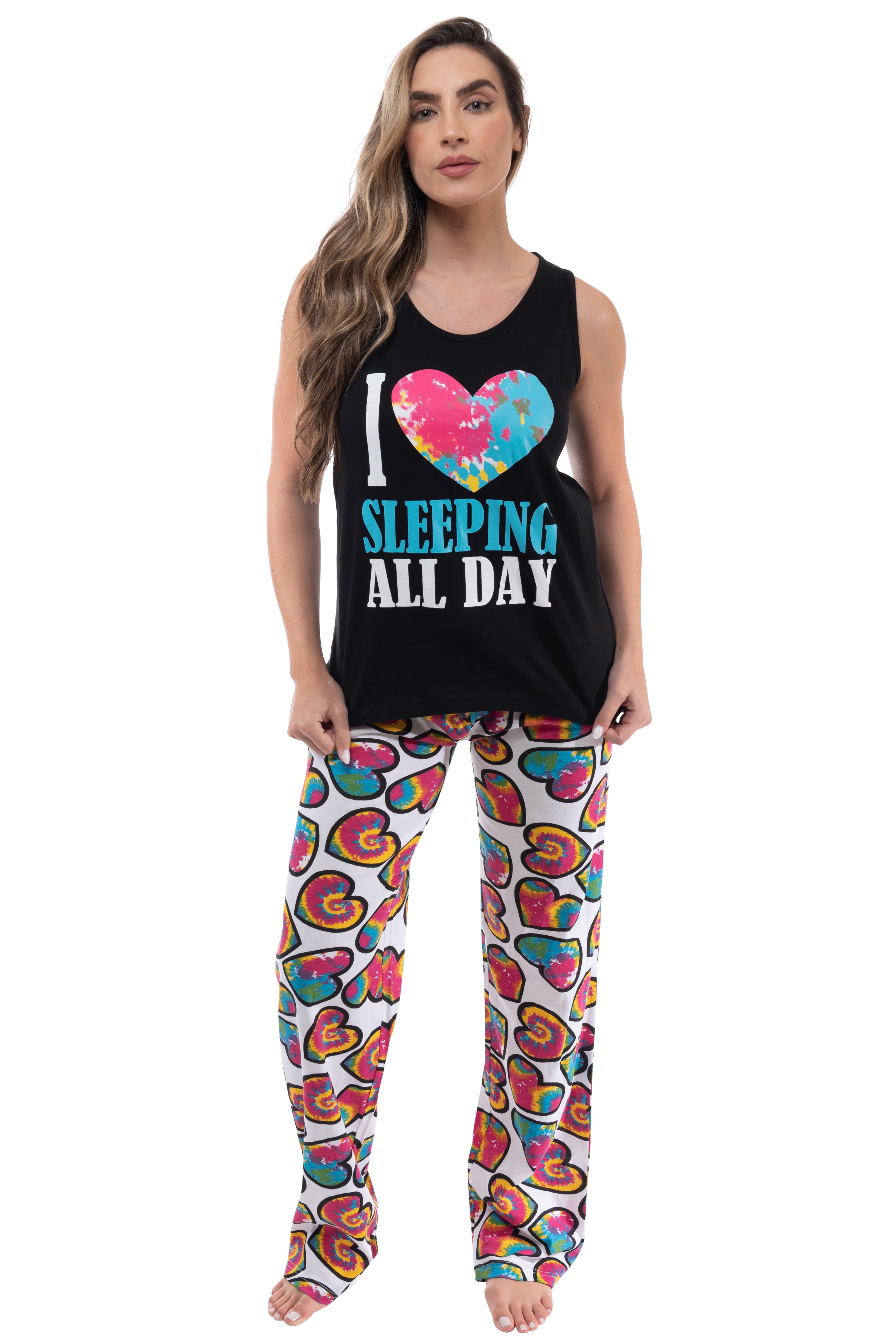 Just Love Women's 100% Cotton Pajama Short Set - 'I Love Sleeping All Day' Print, Comfy Sleepwear For Summer - View #5
