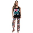 thumbnail image 1 of Just Love 100% Cotton Womens Sleepwear Pajama Set  Soft & Eco-Friendly (Black - I Love Sleeping All Day, X-large), 1 of 3