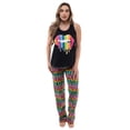 thumbnail image 1 of Just Love 100% Cotton Womens Sleepwear Pajama Set  Soft & Eco-Friendly (Black - Rainbow Lips, Medium), 1 of 3