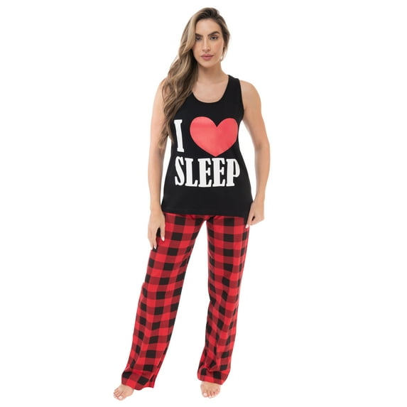 Just Love 100% Cotton Womens Sleepwear Pajama Set Soft & Eco-Friendly (I Love Sleep - Black, 3X)
