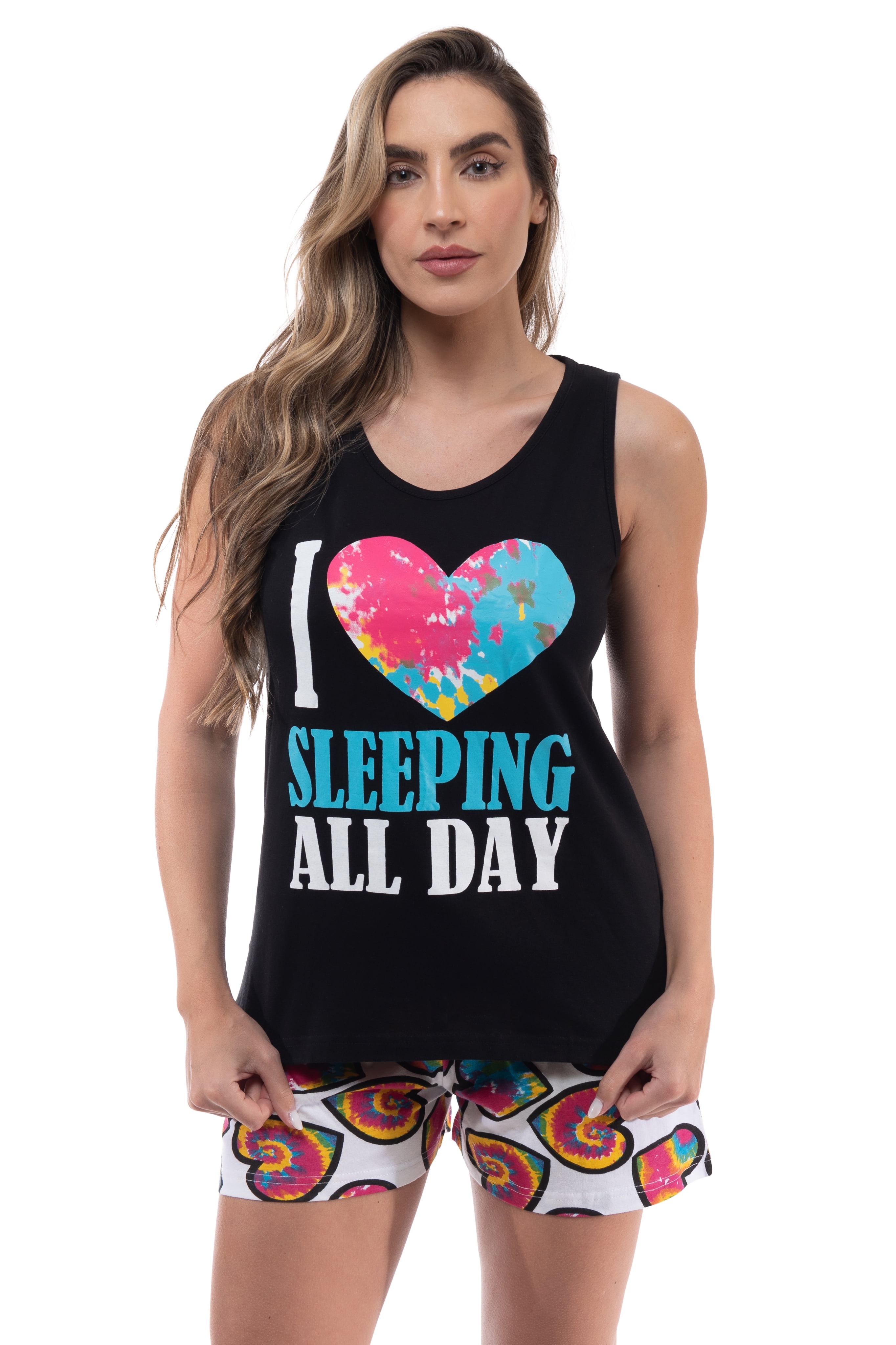 Just Love Women's 100% Cotton Pajama Short Set - 'I Love Sleeping All Day' Print, Comfy Sleepwear For Summer - View #11