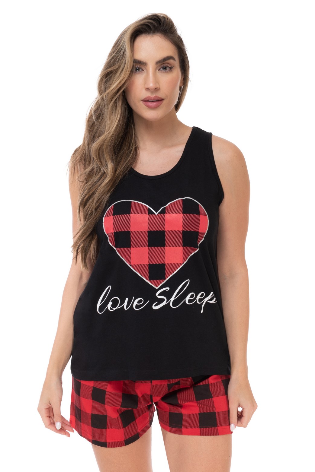Just Love 100% Cotton Women Sleepwear Pajama Sets (Black - Love Sleep Buffalo Plaid, Small) - image 1 of 3