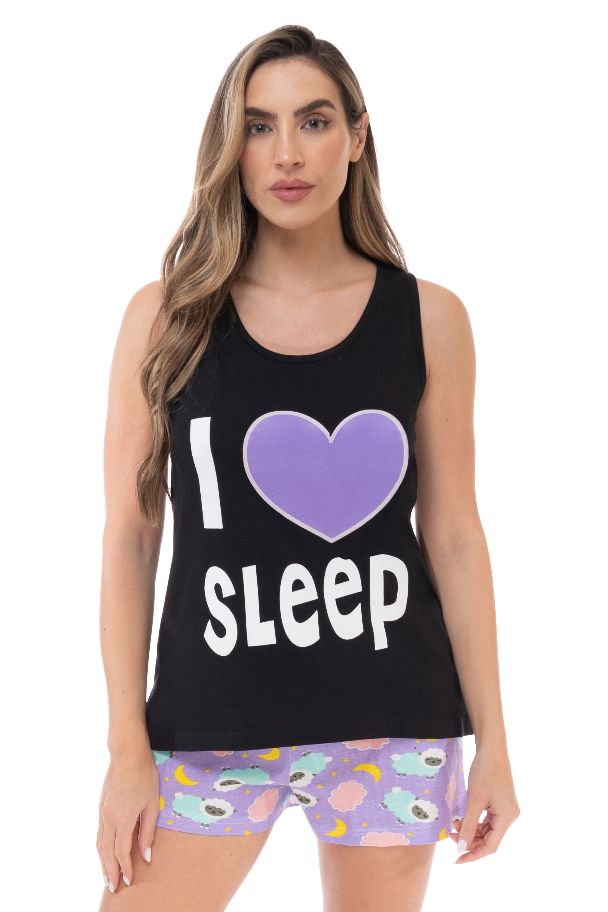 Just Love 100% Cotton Women Sleepwear Pajama Sets (Black - Love Sleep Sheep, 3X) - image 1 of 3