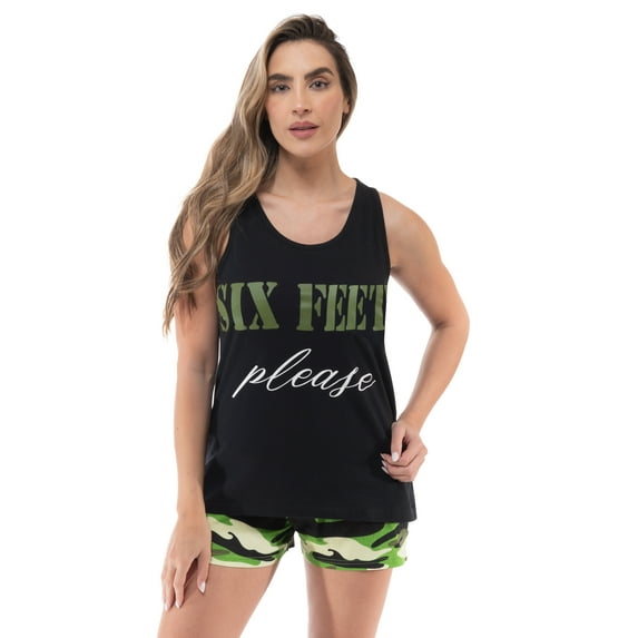 Just Love 100% Cotton Womens Sleepwear Pajama Set Breathable, Natural Comfort (Camouflage - Six Feet, 2X)