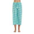 thumbnail image 1 of Just Love 100% Cotton Women's Capri Pajama Pants Sleepwear - Comfortable and Stylish (Blue Plaid, Small), 1 of 3