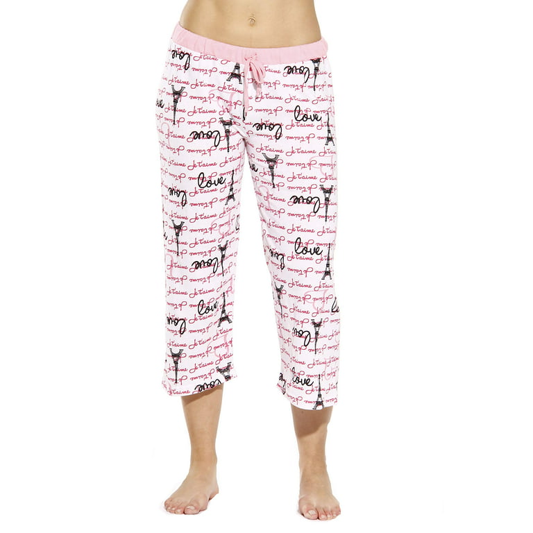 Just Love 100% Cotton Women's Capri Pajama Pants Sleepwear - Comfortable  and Stylish (Beige Cheetah, Small)