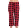 thumbnail image 1 of Just Love 100% Cotton Women's Capri Pajama Pants Sleepwear - Comfortable and Stylish. (Red Buffalo Plaid, X-Large), 1 of 3
