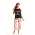 thumbnail image 1 of Just Love 100% Cotton Womens Capri Pajama Set  Breathable, Comfortable Sleepwear (Black - Champagne for Breakfast, 3X), 1 of 3