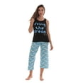 thumbnail image 1 of Just Love 100% Cotton Womens Capri Pajama Set  Breathable, Comfortable Sleepwear (Black - Living The Dream, Medium), 1 of 3