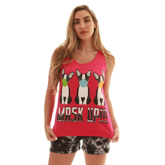 Just Love 100% Cotton Womens Sleepwear Pajama Set Breathable, Natural Comfort (Pink - Dog, 2X)