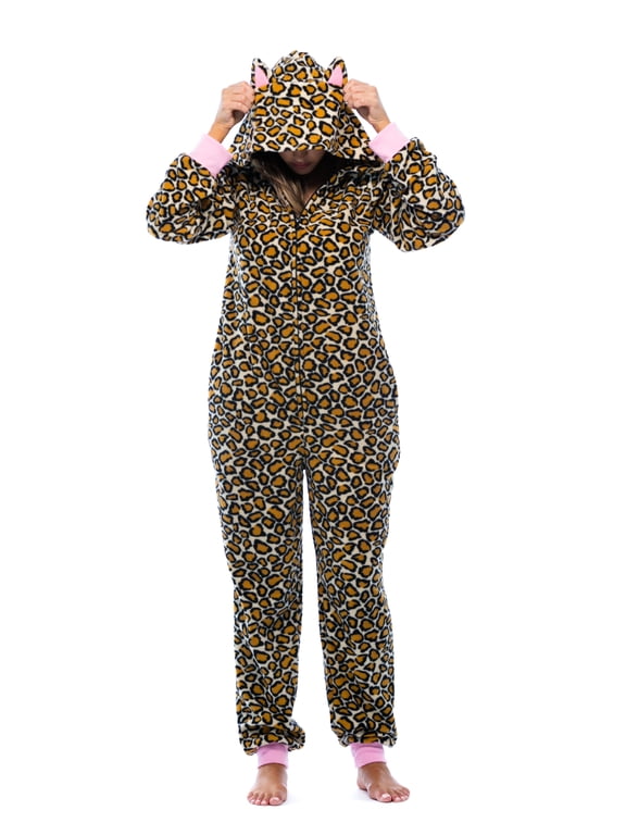Adult Bodysuit with Animal Prints / Pajamas (Cheetah, XX-Large)