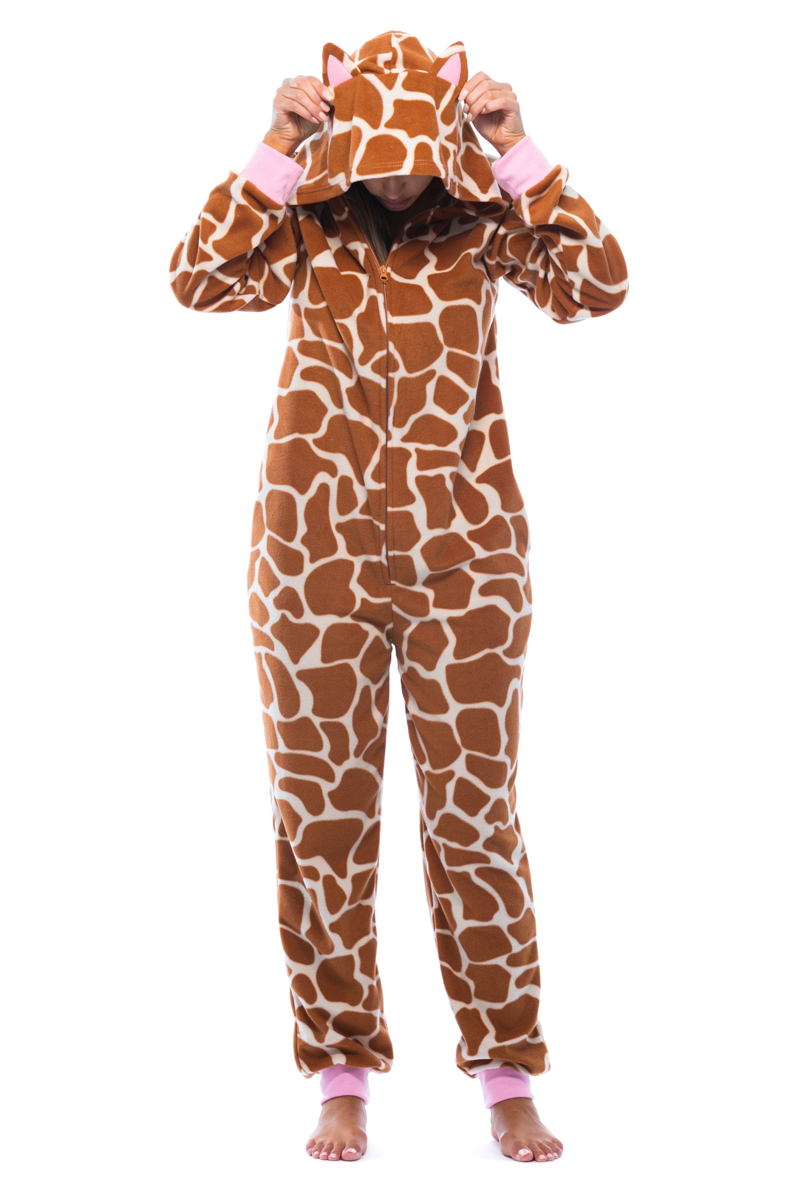 Just Love Adult Bodysuit with Animal Prints / Pajamas (Giraffe, X-Small)