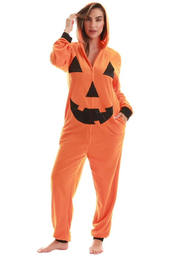 One‑Piece Pajamas (Pumpkin, X-Small)