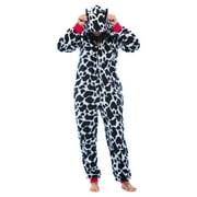 Just Love Adult Onesie with Animal Prints / Pajamas (Cow, Medium)