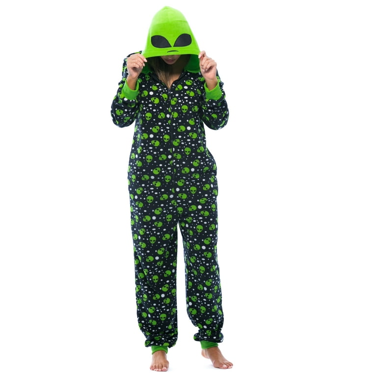 Just Love Halloween Pajamas Onesie Outfit, Cute Alien Adult
