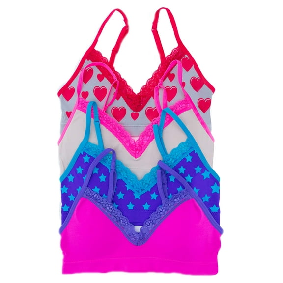 Just Love Bras (38A) Seamless and Stylish Girls Training Bras, Multicolor 4 Pack