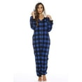 thumbnail image 1 of Just Love Buffalo Plaid Adult Onesie Sherpa Lined Hoody One Piece Pajamas (Royal Buffalo Plaid, X-Small), 1 of 2