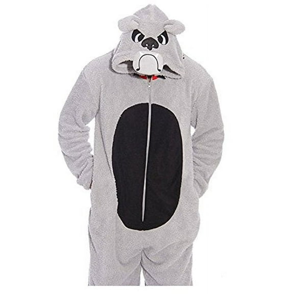 Just Love Bulldog Adult Onesie (Bull Dog, Medium)