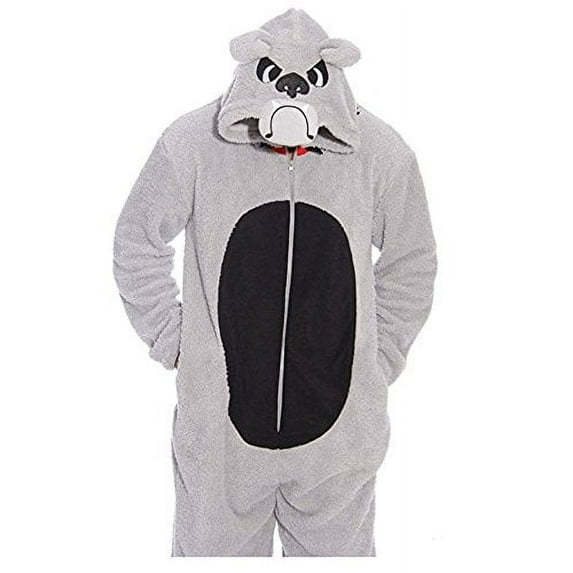 Just Love Bulldog Adult Onesie (Bull Dog, Small)