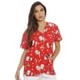 thumbnail image 1 of Just Love Women's V-Neck Printed Scrub Top, 1 of 3