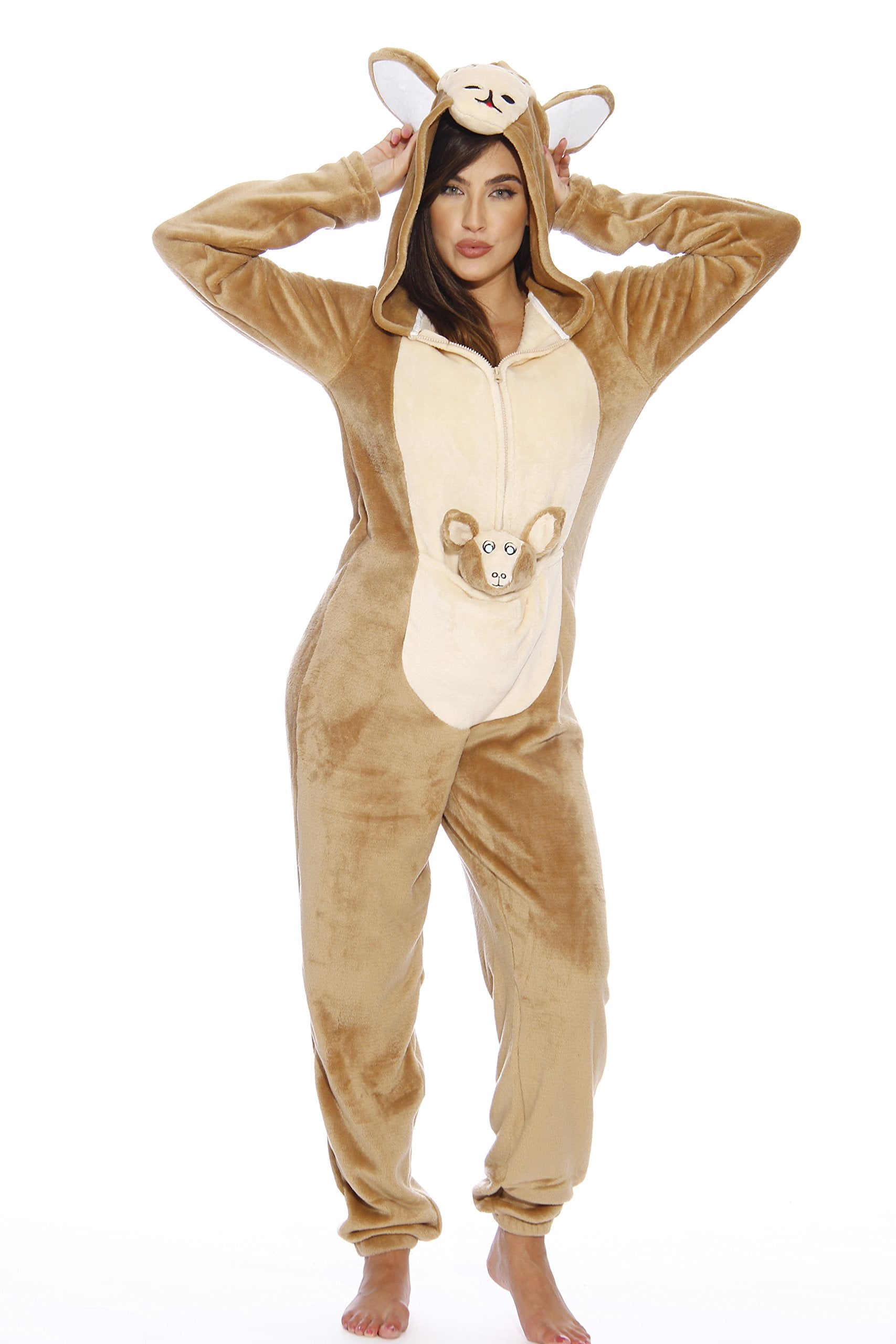 Just Love Comfortable and Cute Adult Animal Onesie Pajamas - Perfect for  Lounging and Sleepwear (Kangaroo, X-Small) 