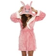 thumbnail image 1 of Just Love Critter Robe Sherpa Trim Velour Robes for Women (Bunny (Velour), X-Large), 1 of 2
