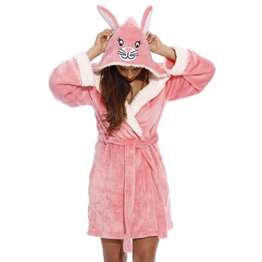Just Love Women's Sherpa Trim Plush Robe - Cozy Knee-Length Lounge Robe With Polka Dot Print, XS-3X