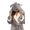 thumbnail image 1 of Just Love Critter Robe Sherpa Trim Velour Robes for Women (Elephant (Velour), X-Large), 1 of 2
