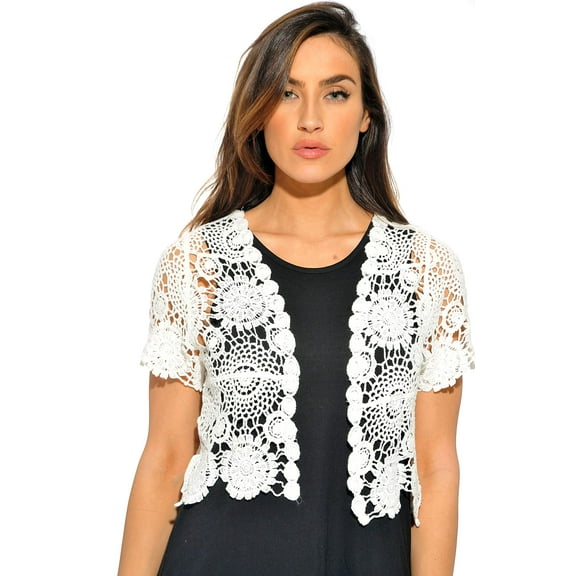 Just Love Bolero Shrug Floral Crochet Women Cardigan