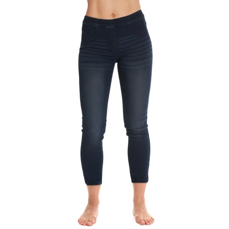 Just Love Denim Wash Capri Jeggings for Women 6855-MEDDEN-XL (Dark Denim  Capri, Small)