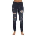thumbnail image 1 of Just Love Denim Wash Ripped Jeggings for Women (Blue, 1X), 1 of 3