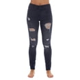 thumbnail image 1 of Just Love Women’s Ripped Denim Jeggings – Stretch Pull-On Jean Leggings, Skinny Fit Jegging Pants (Medium Ripped Denim, Small), 1 of 3