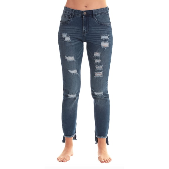 Just Love Denim Wash Ripped Jeggings for Women (Medium Ripped Denim Stretch Fabric, 2X)
