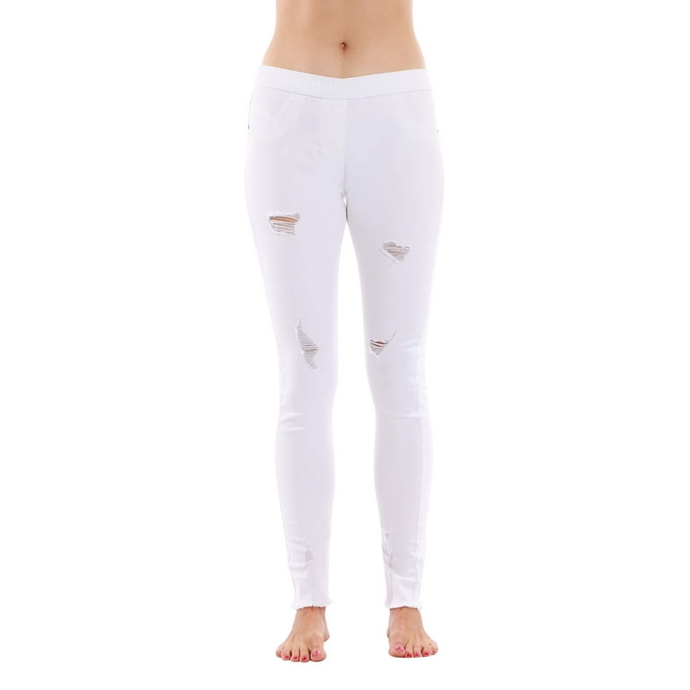 Just Love Denim Wash Ripped Jeggings for Women