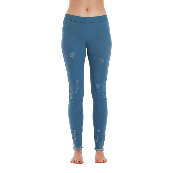 Just Love Denim Wash Ripped Jeggings for Women