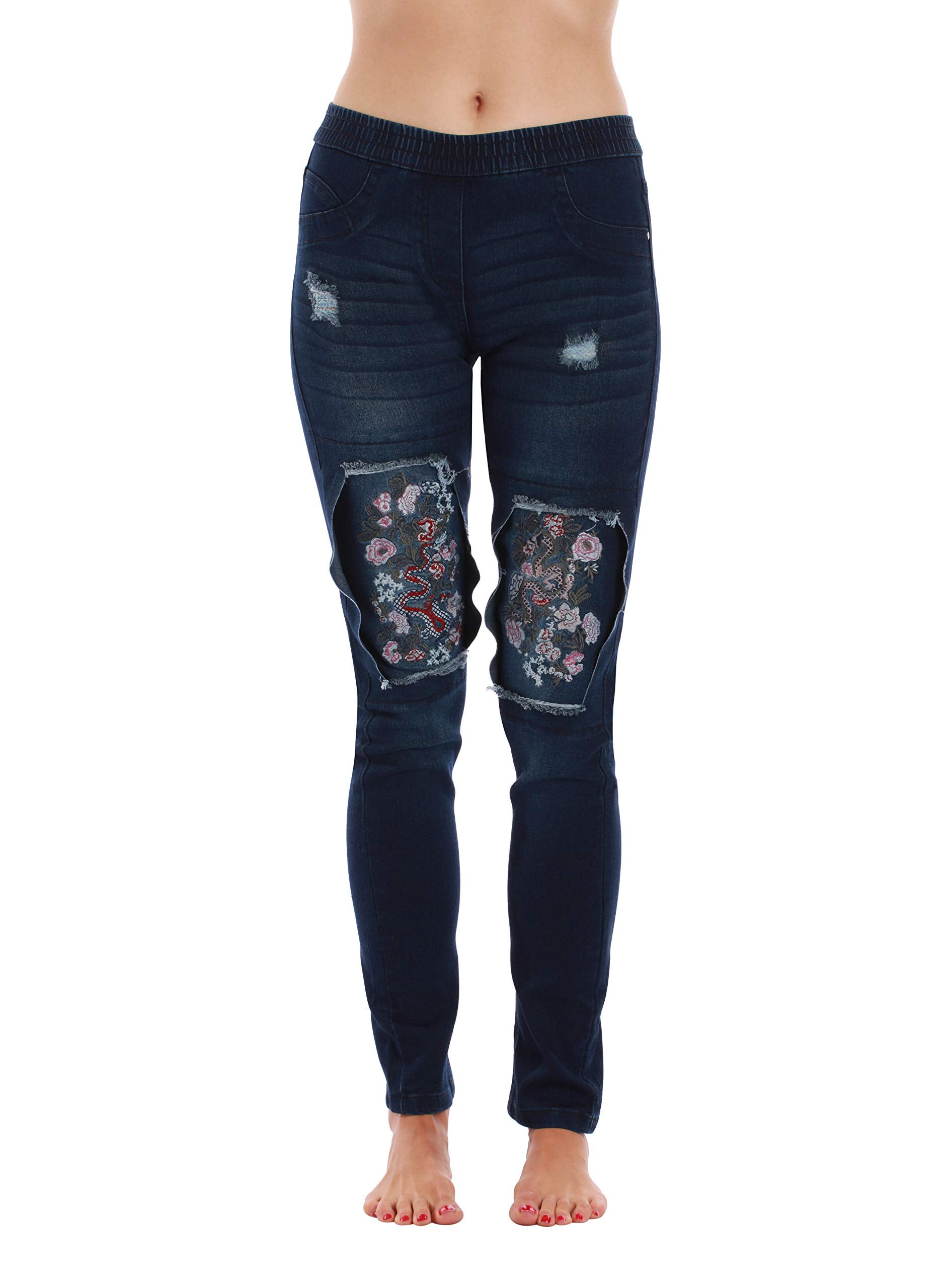 Just Love Denim Wash Ripped Jeggings for Women