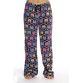 thumbnail image 1 of Just Love Drawstring Plush Pajama Pants, Size 2X Plus, Purple Chevron Owl (Women’s), 1 of 2